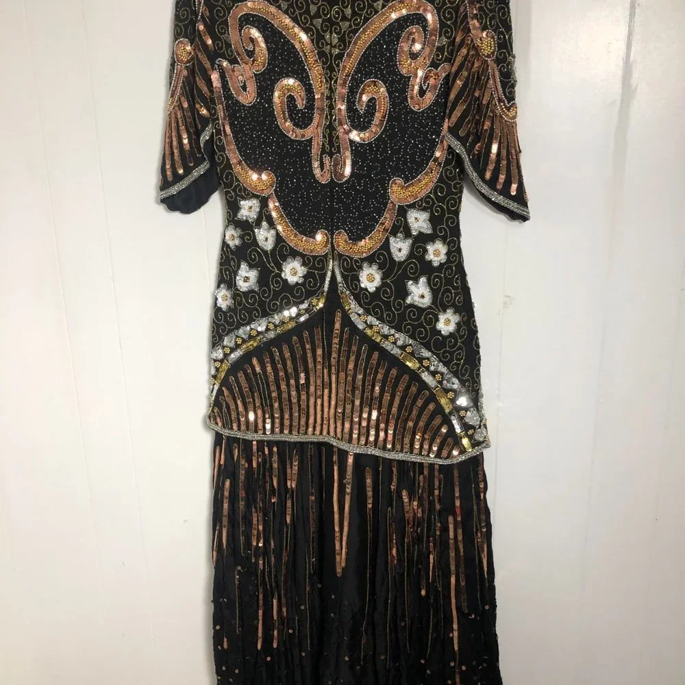 Womens Black and Sequins Gown/Dress. Size Small - Picture 11 of 12